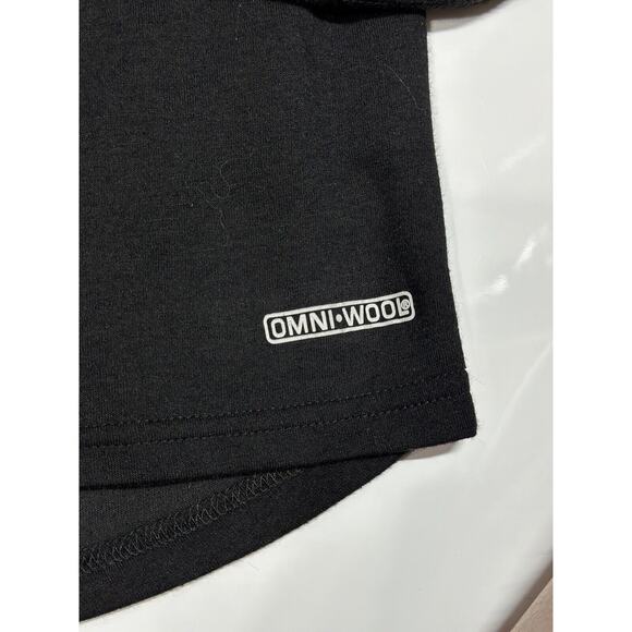 Omni Wool Shirt Men's Large Black Base Layer Wool Blend Crew Neck Long Sleeve - Picture 7 of 13